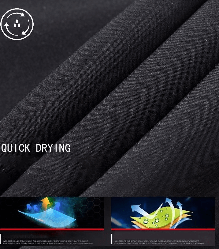 Close-up of windproof, waterproof fabric with quick drying feature for outdoor fleece pants, SF0239 model.